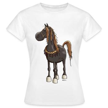 Pfiffiges Araber Pferd - Araber - Frauen T-Shirt - Weiß - Vorne - AI Model Female 172 dark (172cm)
