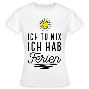 Endlich Ferien - Frauen T-Shirt - Weiß - Vorne - AI Model Female 172 dark (172cm)