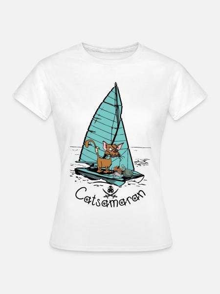 Catamaran Cat Boat - T-shirt Femme - blanc