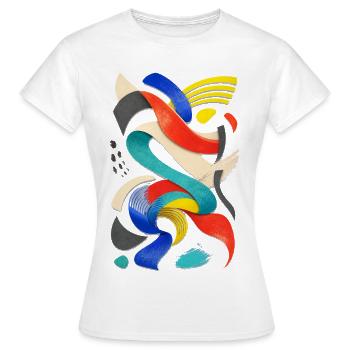 Abstrait coloré en rubans - T-shirt Femme - blanc - Devant - AI Model Female 172 dark (172cm)