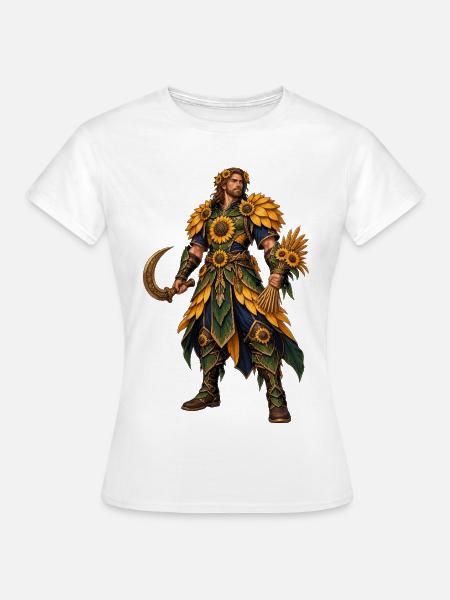 Sonnenkrieger mit Sonnenblumenrüstung - Frauen T-Shirt - Weiß