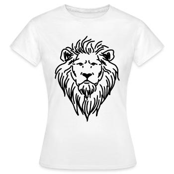 Dessin lion tête de lion - T-shirt Femme - blanc - Devant - AI Model Female 172 dark (172cm)