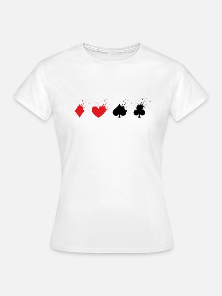 Kartenspiel Skat Poker Canasta Doppelkopf Geschenk - Frauen T-Shirt - Weiß