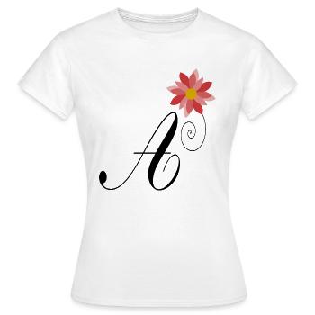 A. ALPHABET. LOVE - Women's T-Shirt - white - Front - AI Model Female 172 dark (172cm)