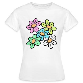 fleur colorée motif floral vrille florale florale - T-shirt Femme - blanc - Devant - AI Model Female 172 dark (172cm)