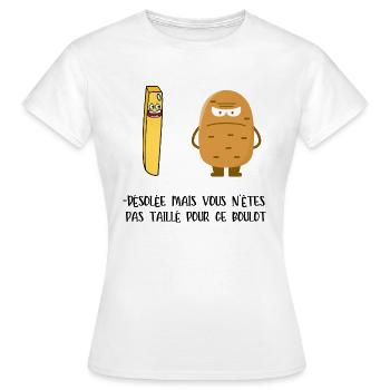 désolée mais vous n'avez pas le profil - T-shirt Femme - blanc - Devant - AI Model Female 172 dark (172cm)