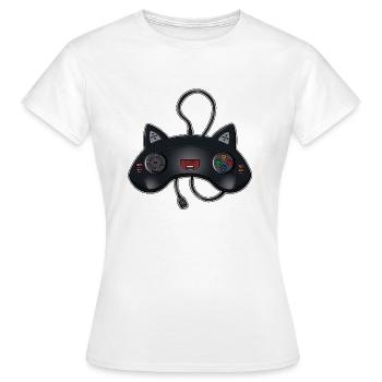 Katzen-Joystick - Frauen T-Shirt - Weiß - Vorne - AI Model Female 172 dark (172cm)