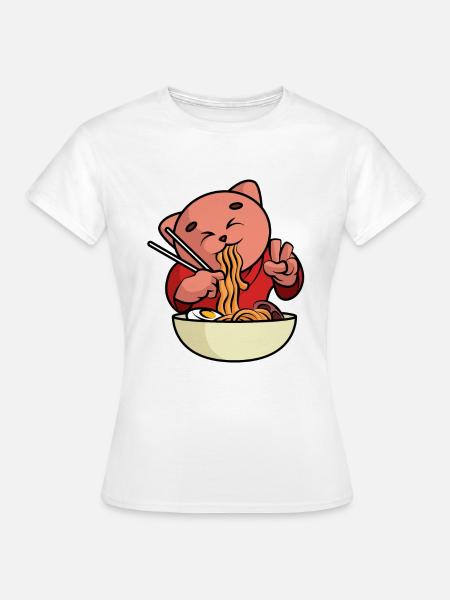 Katze Ramen Japan - Frauen T-Shirt - Weiß
