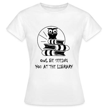 Bibliothèque - T-shirt Femme - blanc - Devant - AI Model Female 172 dark (172cm)