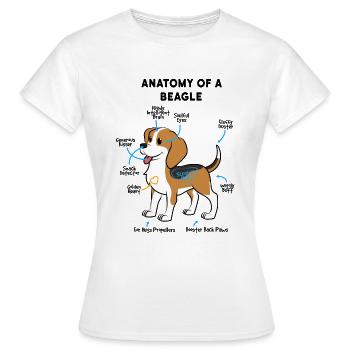 Anatomie d’un beagle - T-shirt Femme - blanc - Devant - AI Model Female 172 dark (172cm)