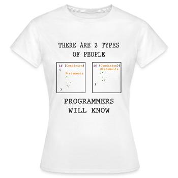 Programming Funny - Women's T-Shirt - white - Front - AI Model Female 172 dark (172cm)