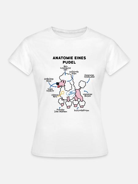 Pudel Hund Anatomie - Frauen T-Shirt - Weiß