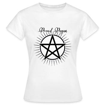 Symbole du pentagramme païen Ostara fier - T-shirt Femme - blanc - Devant - AI Model Female 172 dark (172cm)
