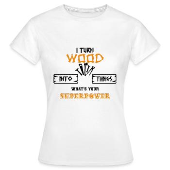 Wood - Women's T-Shirt - white - Front - AI Model Female 172 dark (172cm)