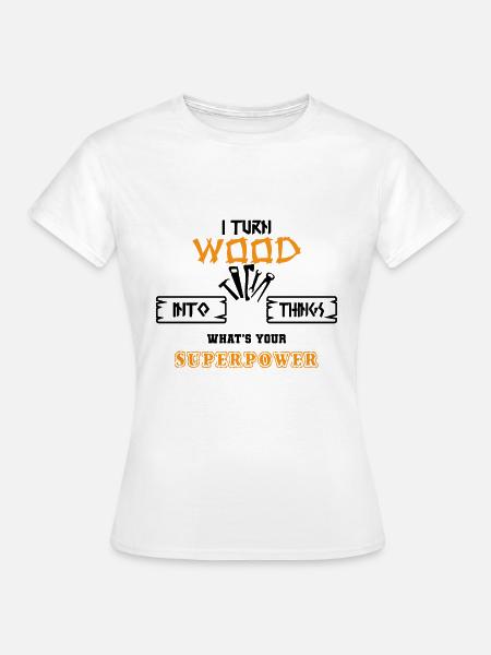 Holz - Frauen T-Shirt - Weiß