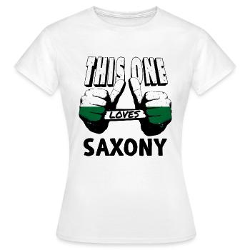 Sachsen Flagge Sächsische Fahne Ossi Urlaub SN - Frauen T-Shirt - Weiß - Vorne - AI Model Female 172 dark (172cm)