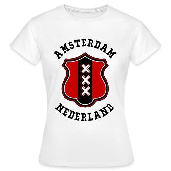 Amsterdam - Frauen T-Shirt - Weiß - Vorne - AI Model Female 172 dark (172cm)