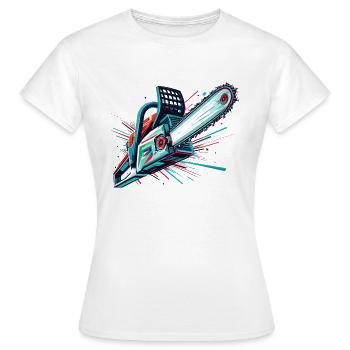 Tronçonneuse polygonale vectorielle - T-shirt Femme - blanc - Devant - AI Model Female 172 dark (172cm)