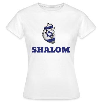 Shalom - Frauen T-Shirt - Weiß - Vorne - AI Model Female 172 dark (172cm)