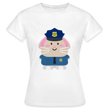 Police du lapin - T-shirt Femme - blanc - Devant - AI Model Female 172 dark (172cm)