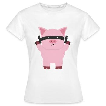 Porc - T-shirt Femme - blanc - Devant - AI Model Female 172 dark (172cm)