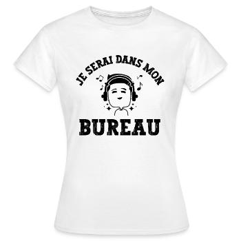 je serai dans mon bureau - T-shirt Femme - blanc - Devant - AI Model Female 172 dark (172cm)
