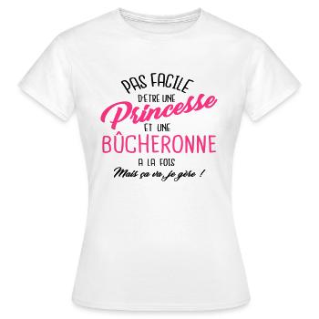 Princesse et bûcheronne - T-shirt Femme - blanc - Devant - AI Model Female 172 dark (172cm)