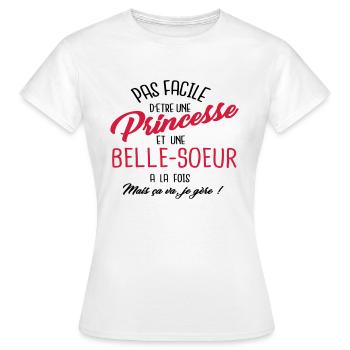 Princesse et belle-soeur - T-shirt Femme - blanc - Devant - AI Model Female 172 dark (172cm)