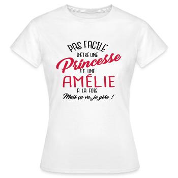 Princesse et Amélie - T-shirt Femme - blanc - Devant - AI Model Female 172 dark (172cm)