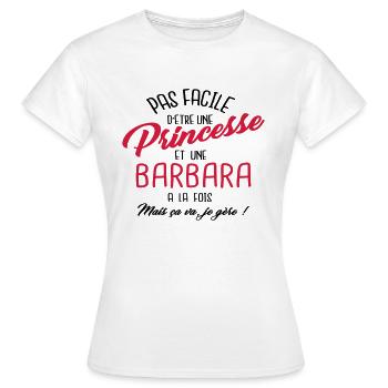 Princesse et Barbara - T-shirt Femme - blanc - Devant - AI Model Female 172 dark (172cm)