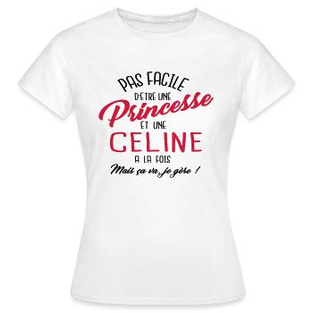 Princesse et Céline - T-shirt Femme - blanc - Devant - AI Model Female 172 dark (172cm)