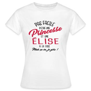 Princesse et Élise - T-shirt Femme - blanc - Devant - AI Model Female 172 dark (172cm)
