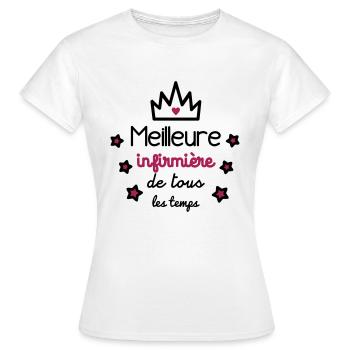 Meilleure infirmière : cadeau infirmière - T-shirt Femme - blanc - Devant - AI Model Female 172 dark (172cm)