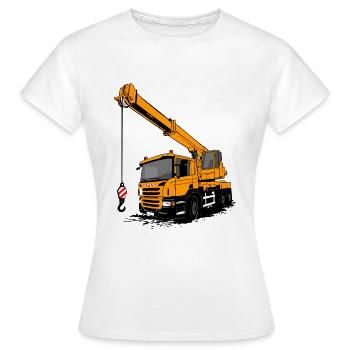 Kranauto - Kran - Kran LKW - Kran Truck - Frauen T-Shirt - Weiß - Vorne - AI Model Female 172 dark (172cm)