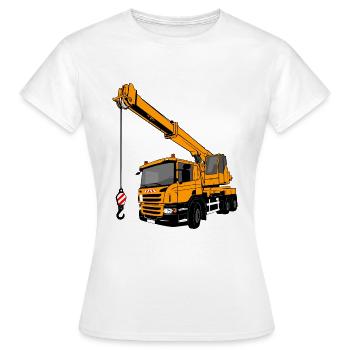 Kranauto - Kran - Kran LKW - Kran Truck - Frauen T-Shirt - Weiß - Vorne - AI Model Female 172 dark (172cm)