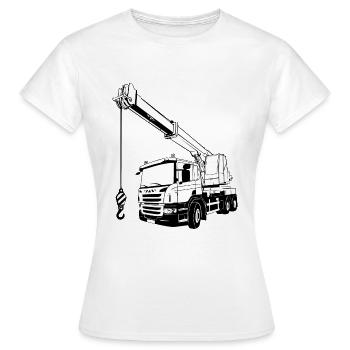 Kranauto - Kran - Kran LKW - Kran Truck - Frauen T-Shirt - Weiß - Vorne - AI Model Female 172 dark (172cm)