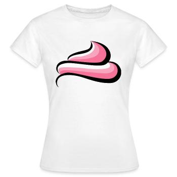 Sahne oder Topping - Frauen T-Shirt - Weiß - Vorne - AI Model Female 172 dark (172cm)