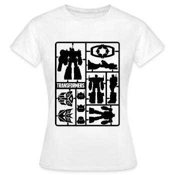 Transformers Toy Set Design In Black - Women's T-Shirt - white - Front - AI Model Female 172 dark (172cm)