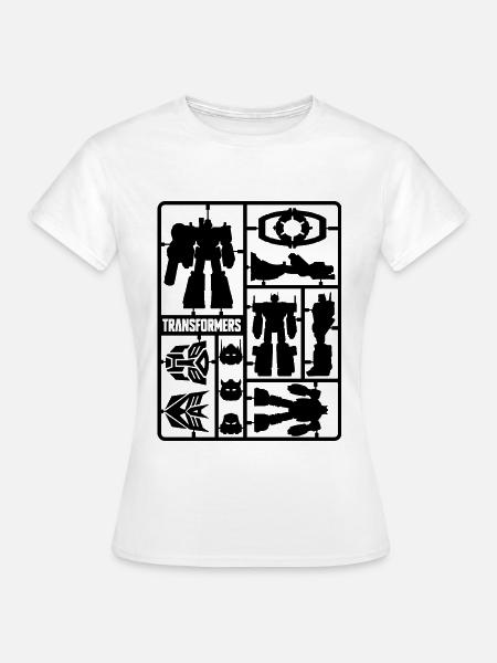 Transformers Toy Set Design In Black - Women's T-Shirt - white