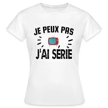 je peux pas j'ai série - T-shirt Femme - blanc - Devant - AI Model Female 172 dark (172cm)