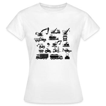 Construction site excavator truck construction site caterpillar - Women's T-Shirt - white - Front - AI Model Female 172 dark (172cm)