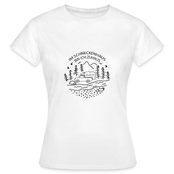 Im Schneckenhaus Bin Ich Zuhaus Pickup Wohnkabine - Frauen T-Shirt - Weiß - Vorne - AI Model Female 172 dark (172cm)