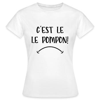 c'est le pompon - T-shirt Femme - blanc - Devant - AI Model Female 172 dark (172cm)