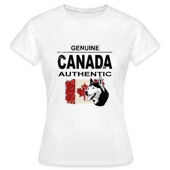 Canada - Maple Leaf - Huskies - Canada - T-shirt Femme - blanc - Devant - AI Model Female 172 dark (172cm)