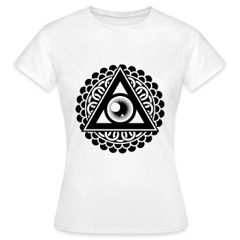 Illuminati Eye - Frauen T-Shirt - Weiß - Vorne - AI Model Female 172 dark (172cm)