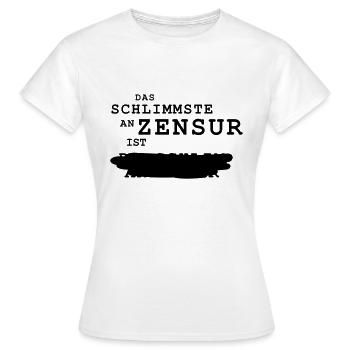 gegen Zensur Spruch Politik Freiheit Sprüche - Frauen T-Shirt - Weiß - Vorne - AI Model Female 172 dark (172cm)