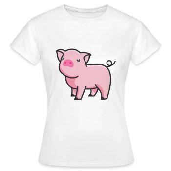 Porc doux - T-shirt Femme - blanc - Devant - AI Model Female 172 dark (172cm)