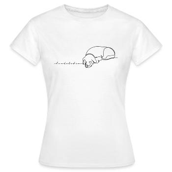 Hundeleben Unisex Casper - Frauen T-Shirt - Weiß - Vorne - AI Model Female 172 dark (172cm)