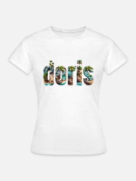 doris insel meer sand strand palmen - Frauen T-Shirt - Weiß