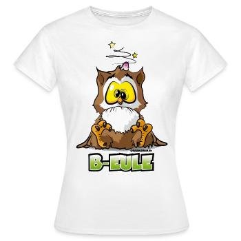 Käuzchen Uhu Eule mit Beule T-Shirt Tee - Frauen T-Shirt - Weiß - Vorne - AI Model Female 172 dark (172cm)